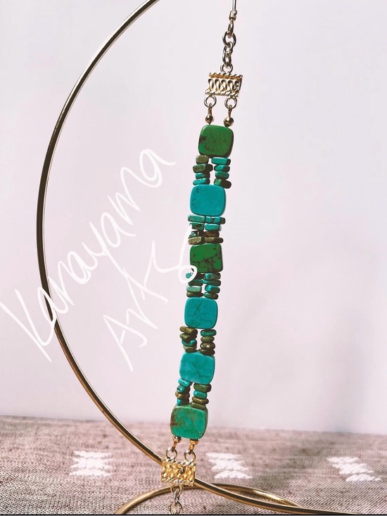 Native American Jewelry - Magnesite and Gold-Plated Bracelet